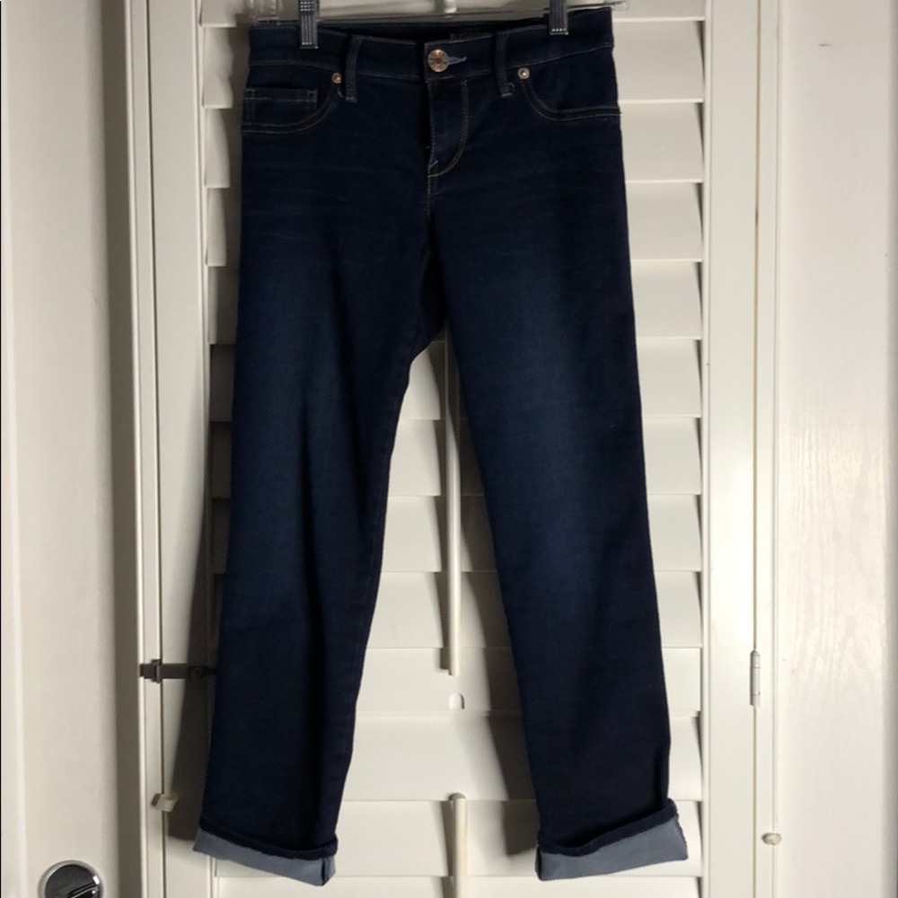 Express dark wash cropped jeggings